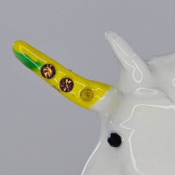 Enamel Jeweled Unicorn Horse Trinket Box Rhinestone *Missing Jewel* - Picture 8 of 9